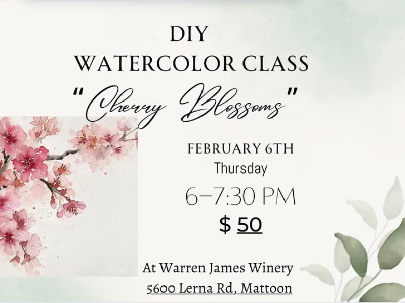 DIY Watercolor Class: Cherry Blossoms